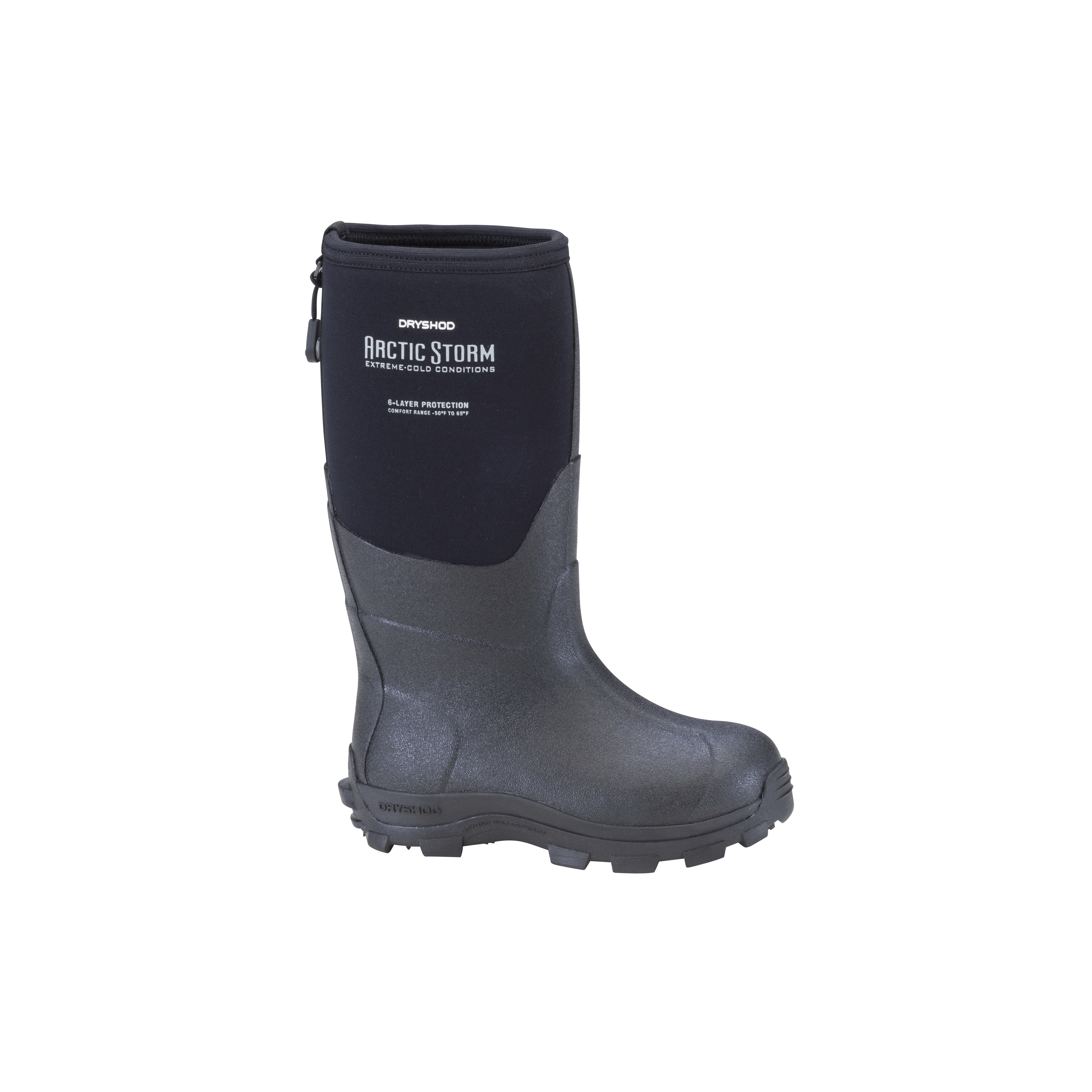 Dryshod West Arctic Storm Series Winter Boots, Y05, Black/Gray, Neoprene, Insulated, -40 to 65 deg F