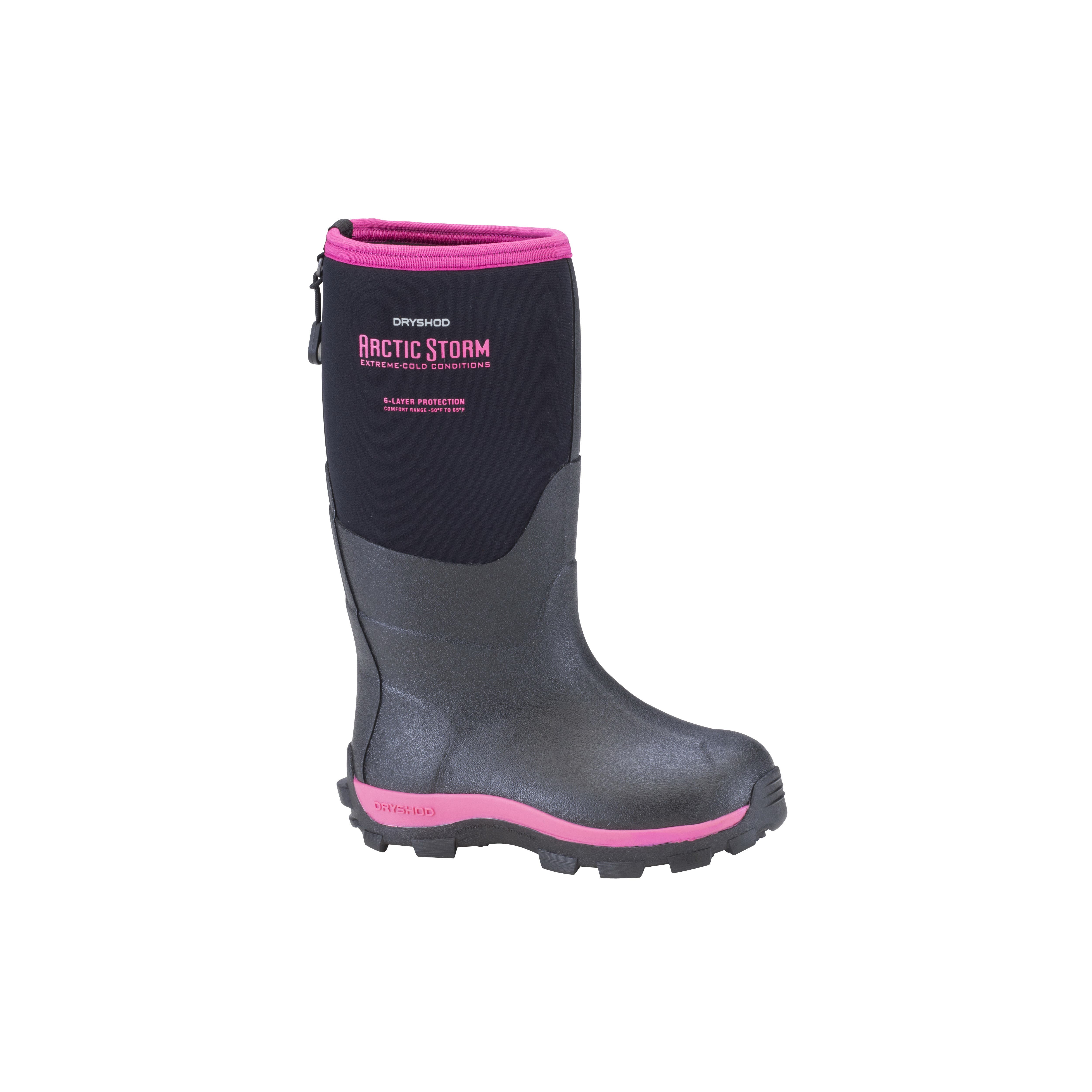 Dryshod West Arctic Storm Series Winter Boots, Y04, Black/Gray, Neoprene, Insulated, -40 to 65 deg F