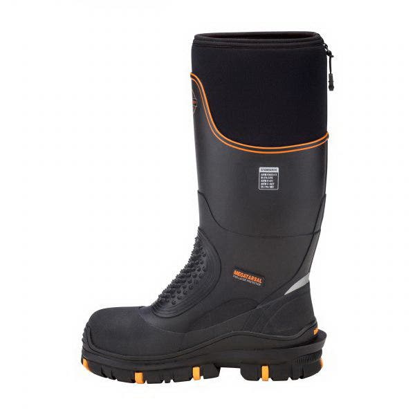 Dryshod West Megatar Series Work Boots, 9, Black/Orange, Neoprene, Insulated: Yes