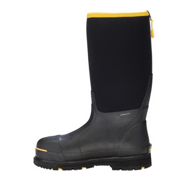 Dryshod West Work Boots, 16, Black/Yellow, Neoprene, Insulated: Yes