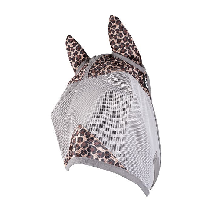 Cashel Crusader Ears Fly Mask, Warmblood, Nylon Mesh, Leopard