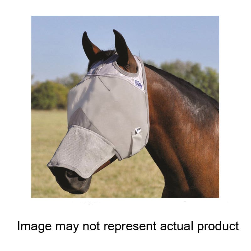 Cashel Crusader Long Nose Fly Mask, Yearling, Nylon Mesh, Gray