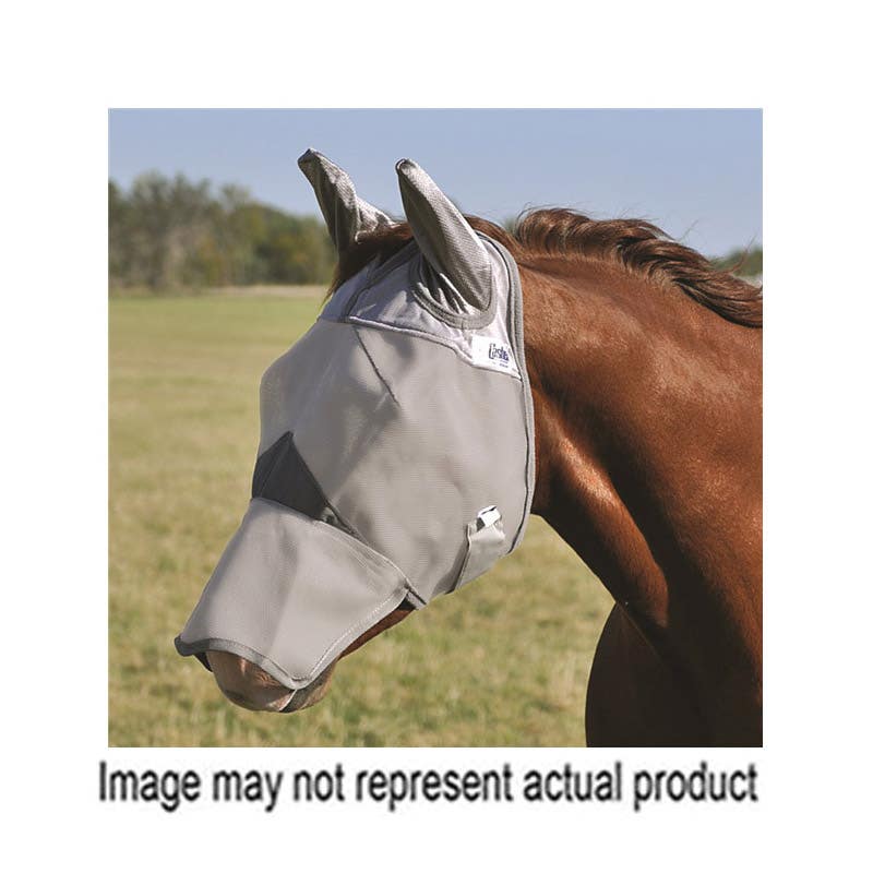 Cashel Crusader Long Nose and Ears Fly Mask, Yearling, Nylon Mesh, Gray
