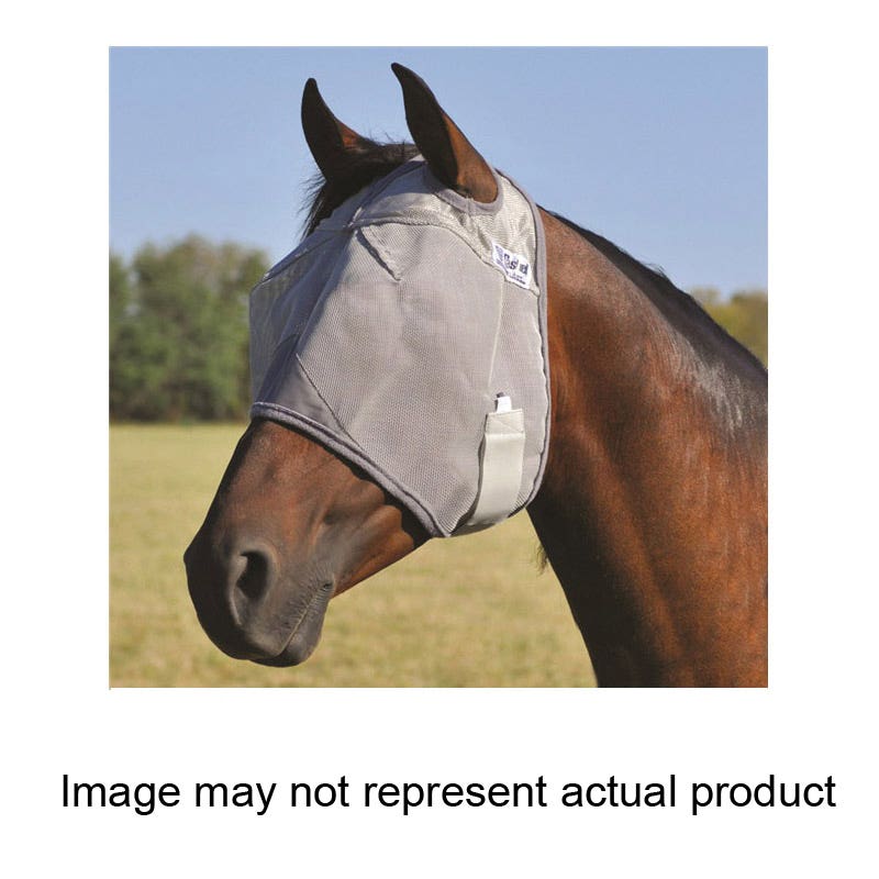 Cashel Crusader No Nose and No Ears Fly Mask, Yearling, Nylon Mesh, Gray