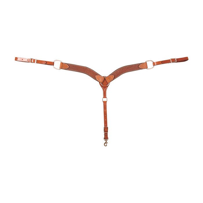 Cashel Breast Collar, 2 in W, Leather, Chocolate