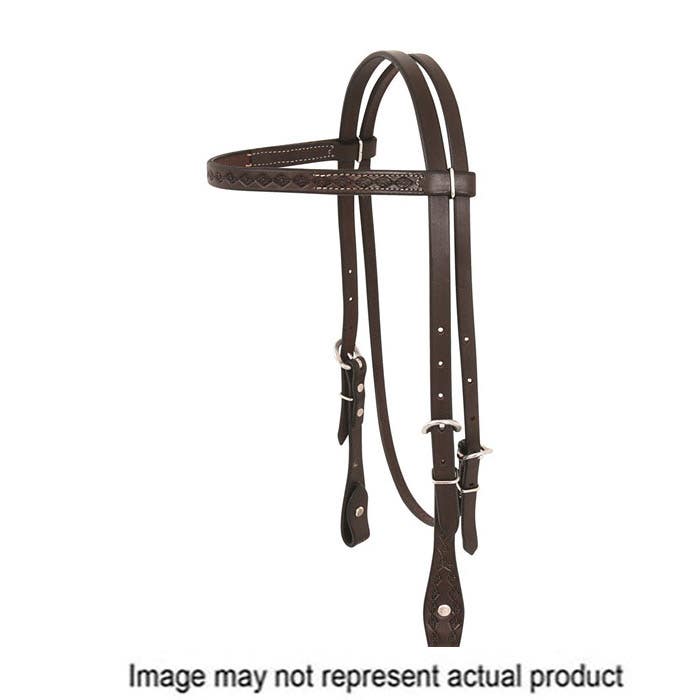 Cashel Browband Headstall, Diamond, Leather, Chocolate