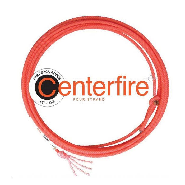Fast Back Centerfire Heel Rope, 3/8 in Dia, 35 ft L, Hard Medium Rope, Nylon/Polyester, Vibrant Orange