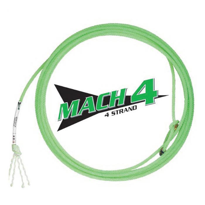 Fast Back Heel Rope, 3/8 in Dia, 35 ft L, Medium Soft Rope, Nylon, Bright Green