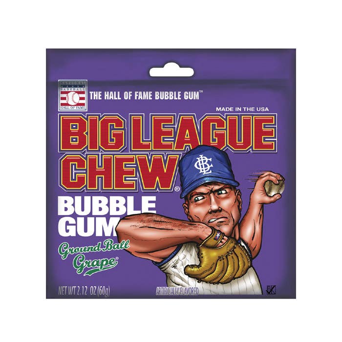 Big League Chew Bubble Gum, Grape Flavor, 2.12 oz