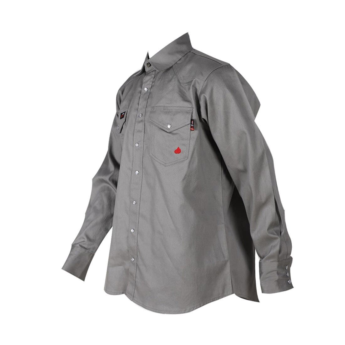 Forge Fr Flame-Resistant Shirt, Men's, L, Light Gray