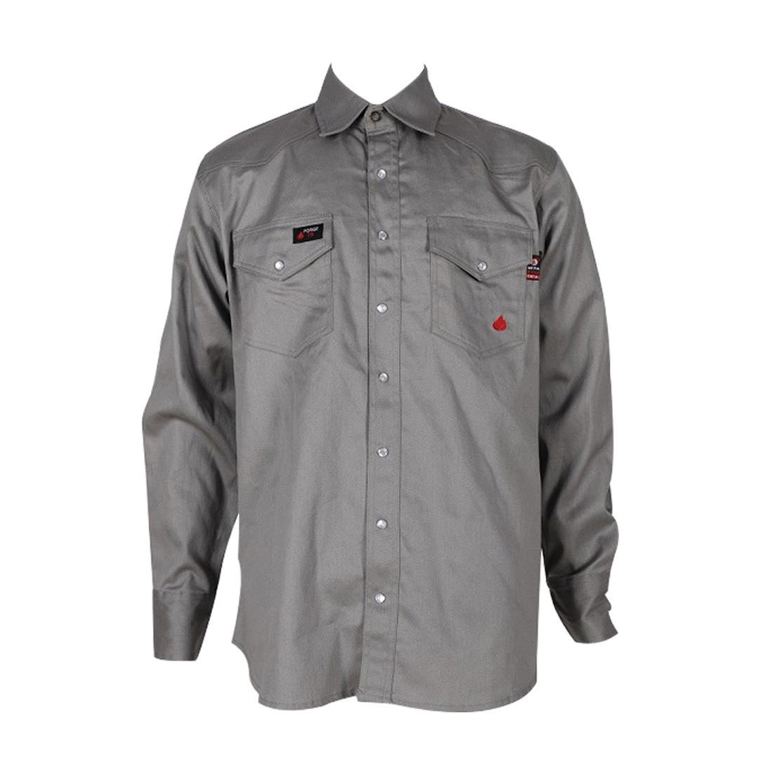 Forge Fr Flame-Resistant Shirt, Men's, XL, Light Gray - 830772