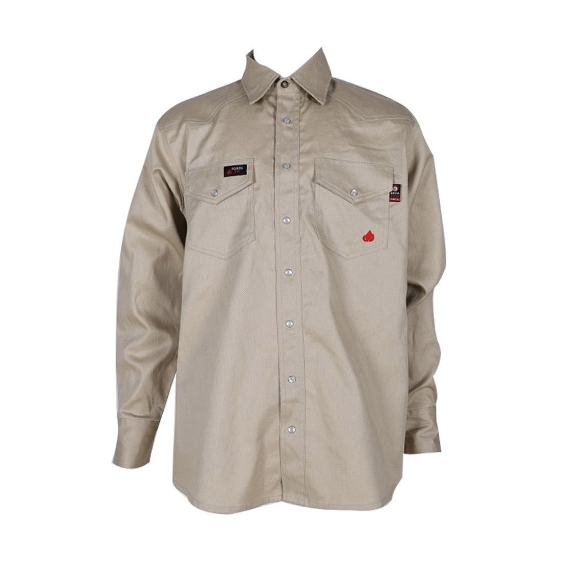 Forge Fr Flame-Resistant Shirt, Men's, XL, Stone - 830781