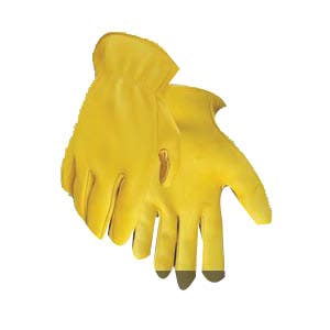 Golden Stag 808-M Gloves, M, Wing Thumb, Shirred Elastic Cuff, Elkskin Leather