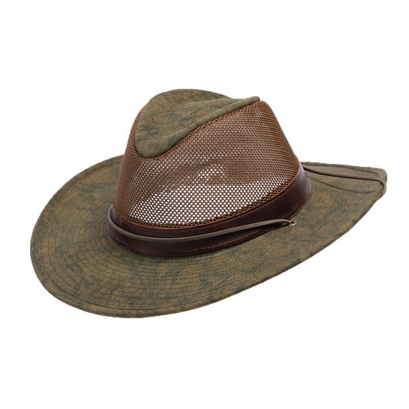 Henschel Hat Company 5297-59-XL Breezer Hat, Men's, XL, Cotton/Leather/Polyester, Distressed Gold