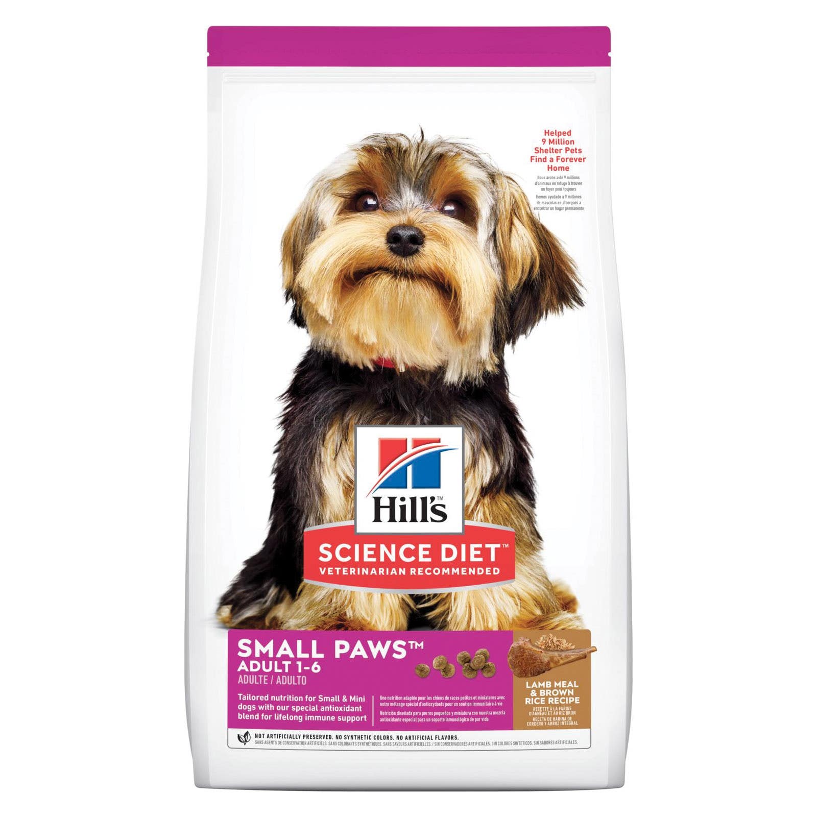 Science Diet Small Paws 2897 Dog Food, S Breed, Dry, Brown Rice, Lamb Flavor, 15.5 lb Bag