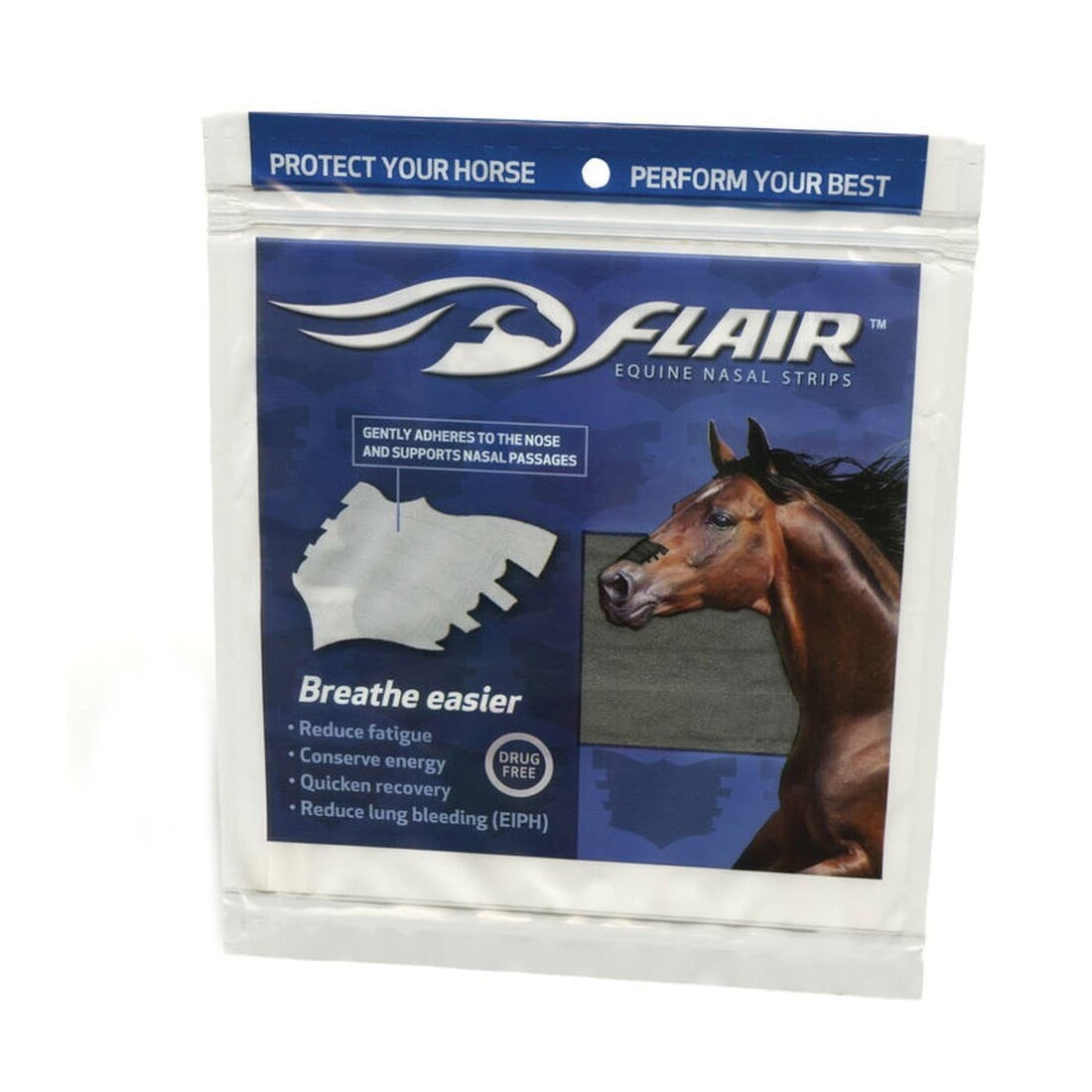 Flair 841437 Equine Nasal Strip, Drug-Free, Self-Adhesive, Black, 6/PK