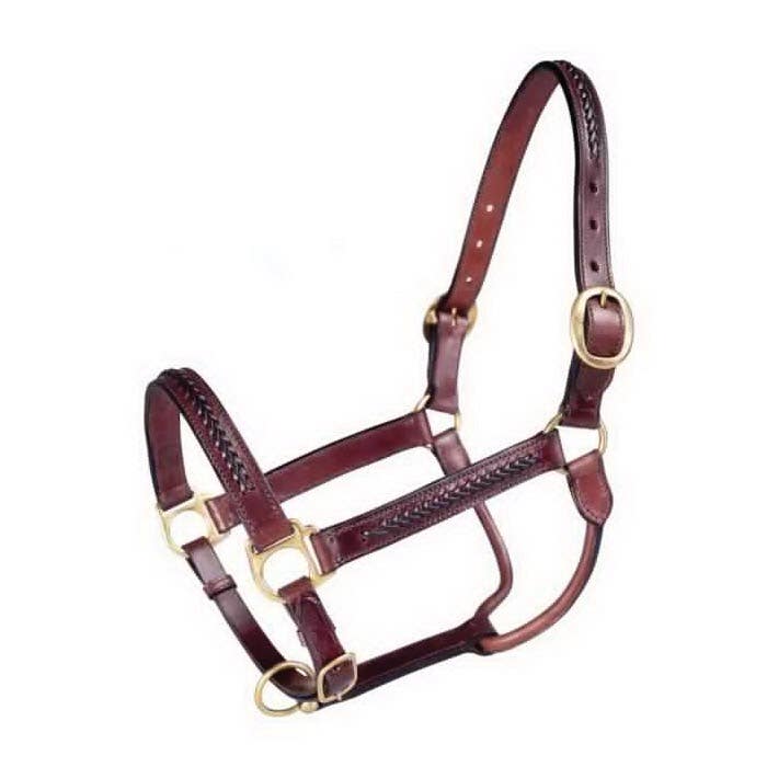 Royal King Braided Halter, Leather, Brown