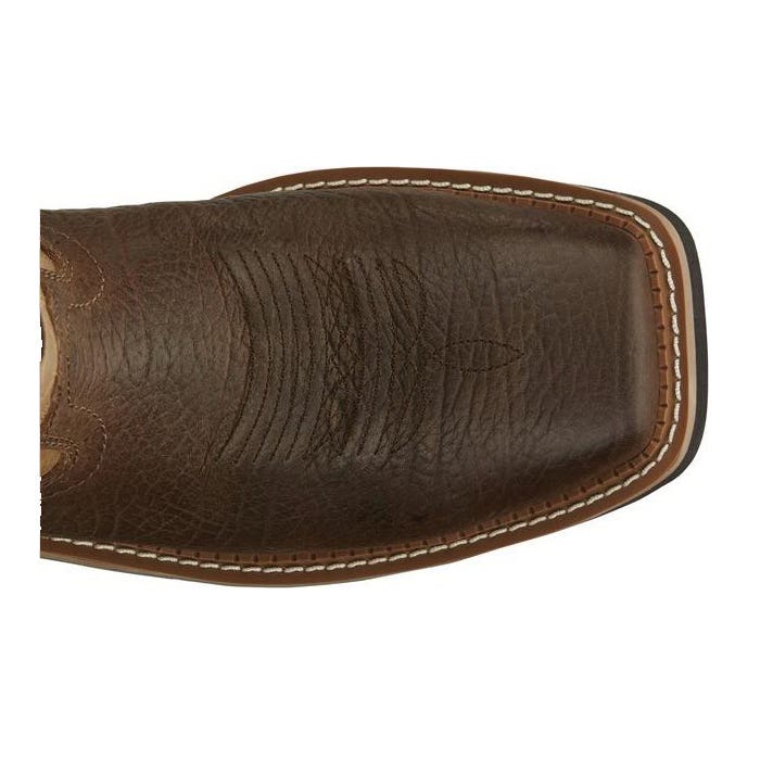 Justin Stampede Series Work Boots, 9.5, EE W, Buff Brown/Pecan, Leather Upper