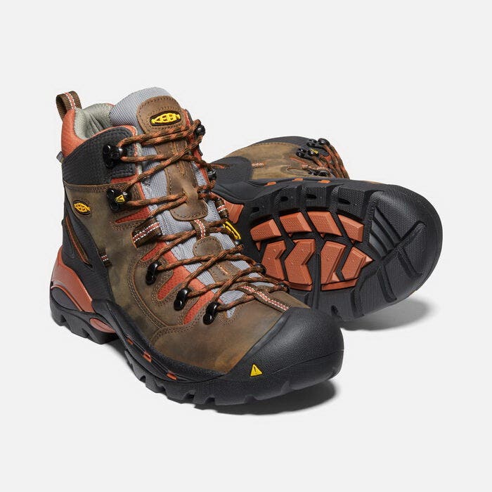 Keen Pittsburgh Series Medium-Duty Work Boots, 10, Bombay Brown/Cascade Brown, Leather, Lace-Up