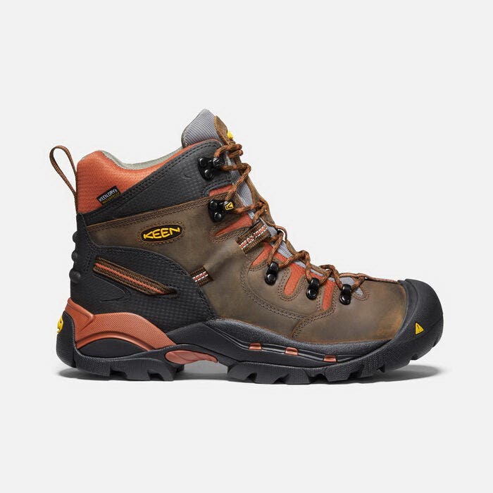 Keen Pittsburgh Series Medium-Duty Work Boots, 9, Bombay Brown/Cascade Brown, Leather, Lace-Up