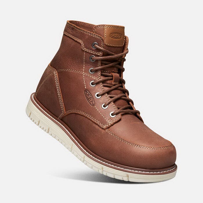 Keen San Jose Series Light-Duty Work Boots, 9, Gingerbread/Off-White, Leather
