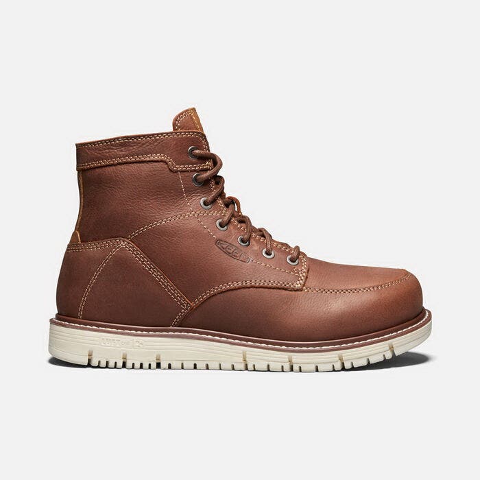 Keen San Jose Series Light-Duty Work Boots, 8, Gingerbread/Off-White, Leather