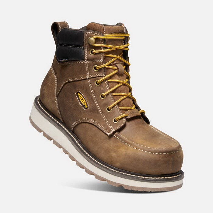 Keen Cincinnati Series Heavy-Duty Work Boots, 13, Belgian/Sandshell, Leather, Lace-Up