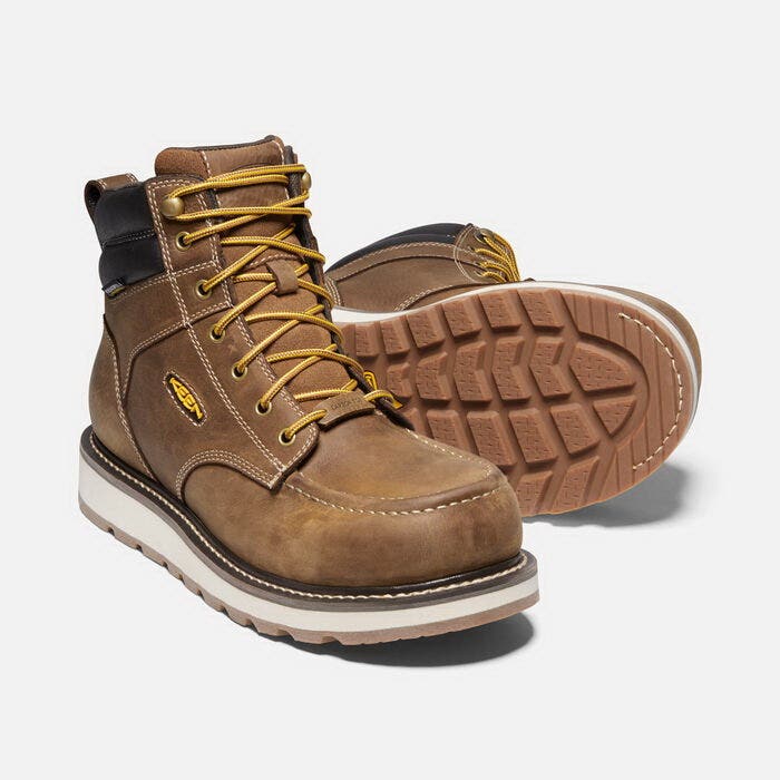Keen Cincinnati Series Heavy-Duty Work Boots, 9, Belgian/Sandshell, Leather, Lace-Up