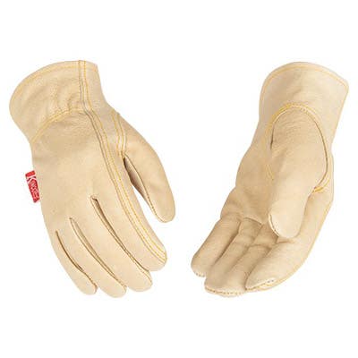 Kinco Kid's 94K-S Gloves, S, Keystone Thumb, Shirred Elastic Cuff, Leather, Tan