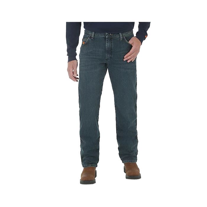 Wrangler FRAC47D-34X36 Jeans, 34 in Waist, 36 in L Inseam, Dark Tint, Over Boot Fit, Regular