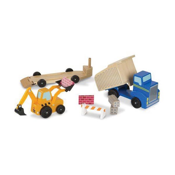 Melissa & Doug Classic Vehicle Toy Set, Wood, Multi-Color