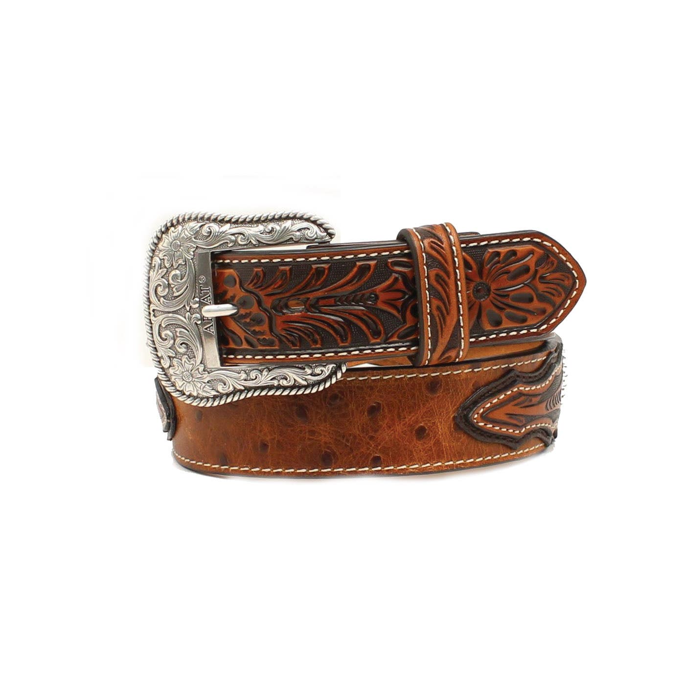 Ariat Belt, Men's, 42 in, Silver Buckle, Leather, Brown, Buckle - 828201