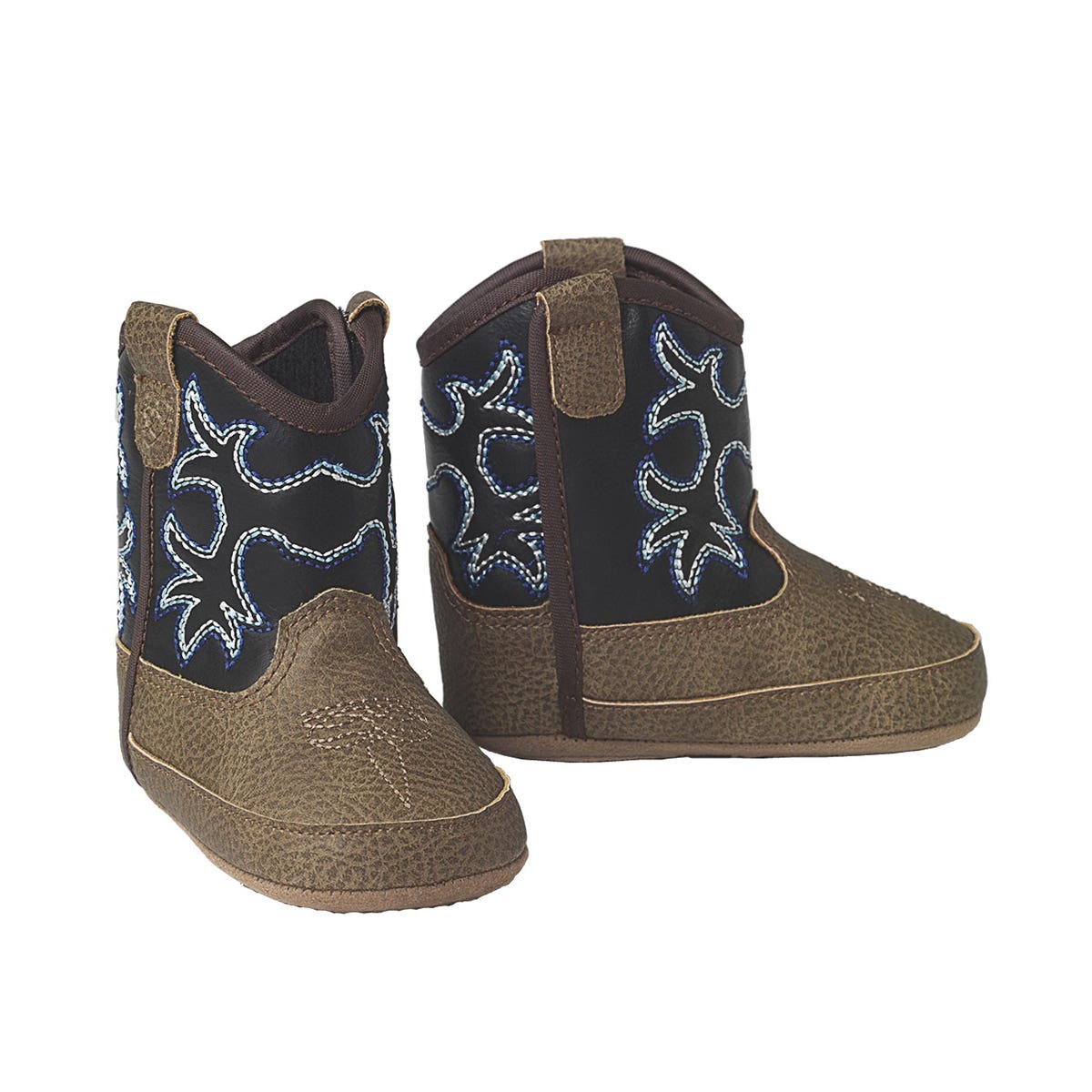 Ariat LIL' STOMPERS Tombstone Series Warren Boots, 0, Fancy Scroll, Medium Brown, TPR