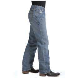 Cinch White Label Series Jeans, 38 in, 38 in L, Medium Stonewash, Relaxed, Straight, Non-Stretchable