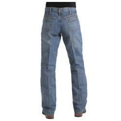 Cinch White Label Series Jeans, 38 in, 38 in L, Medium Stonewash, Relaxed, Straight, Non-Stretchable