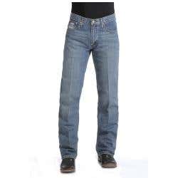 Cinch White Label Series Jeans, 38 in, 38 in L, Medium Stonewash, Relaxed, Straight, Non-Stretchable