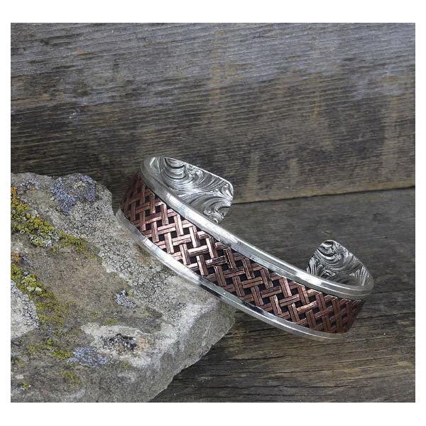 Montana Silversmiths Classic Legacy Weave Crossing Paths Cuff Bracelet