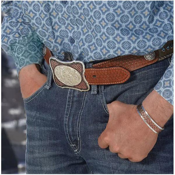 Montana Silversmiths Classic Legacy Weave Crossing Paths Cuff Bracelet