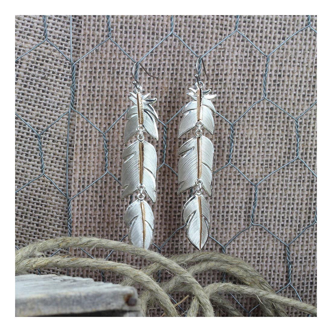 Montana Silversmiths Rose Gold Plume Feather Earrings