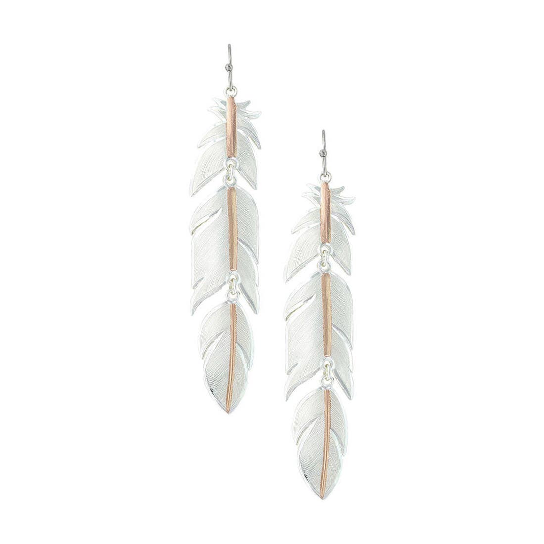 Montana Silversmiths Rose Gold Plume Feather Earrings