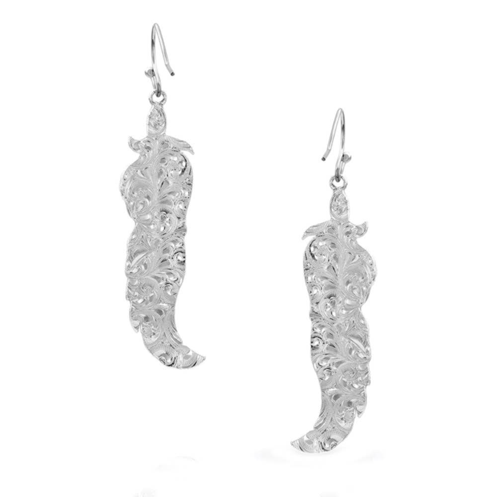 Montana Silversmiths Twisted Rose Feather Earrings