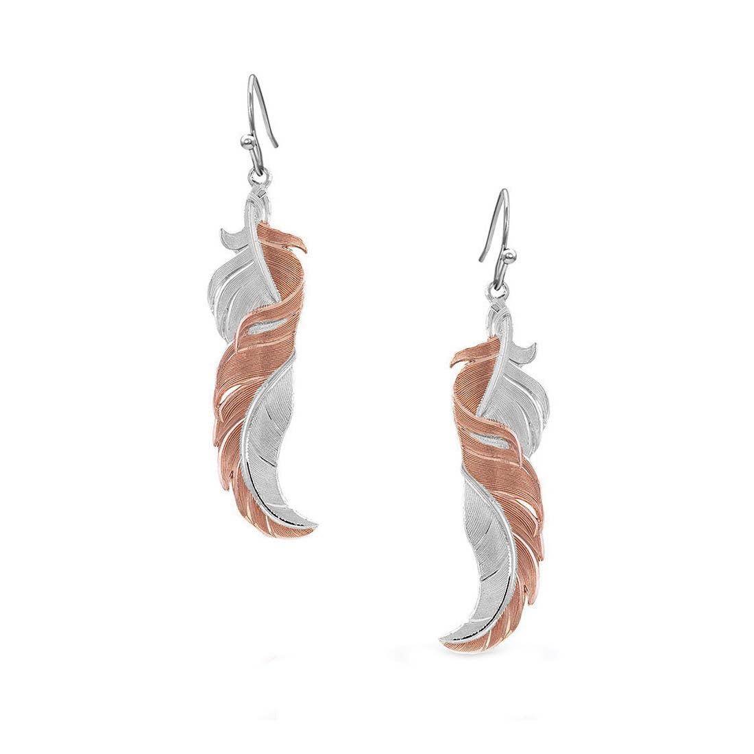 Montana Silversmiths Twisted Rose Feather Earrings