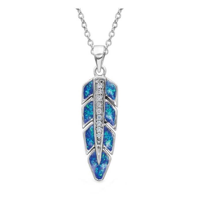 Montana Silversmiths Hawk Feather Opal Necklace