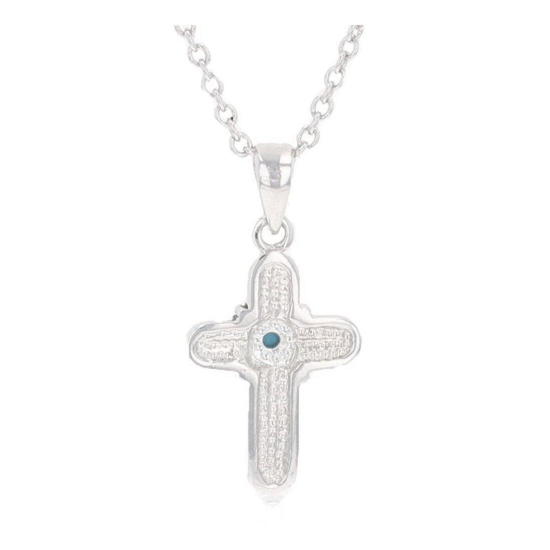 Montana Silversmiths Feathered Cross Turquoise Center Necklace