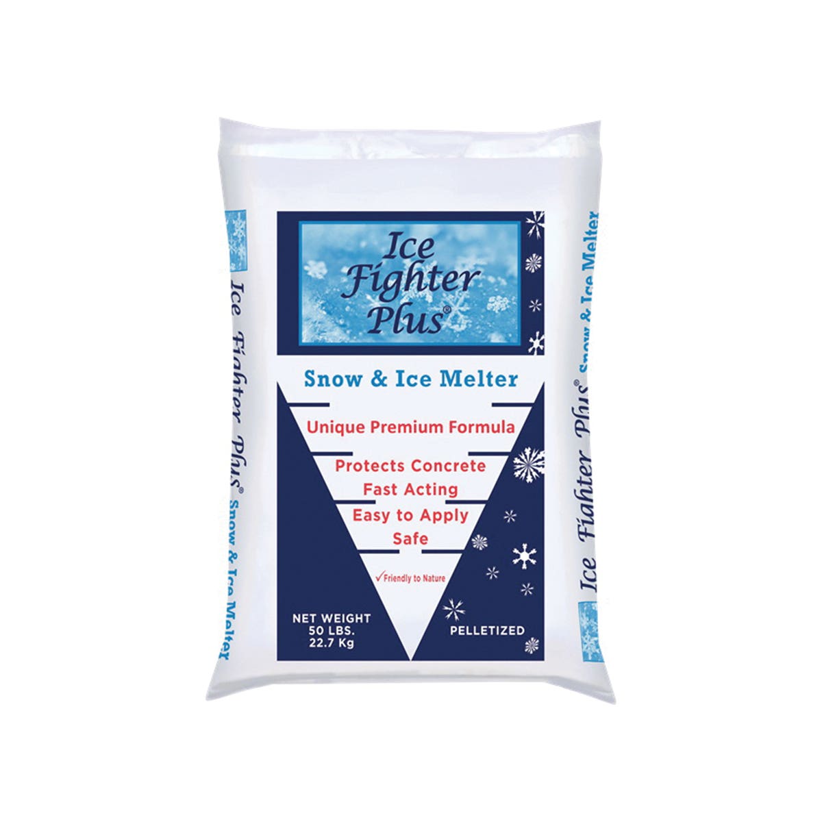 Ice Fighter Plus 155032 Snow and Ice Melter, Granular, Blue/White, 50 lb Bag
