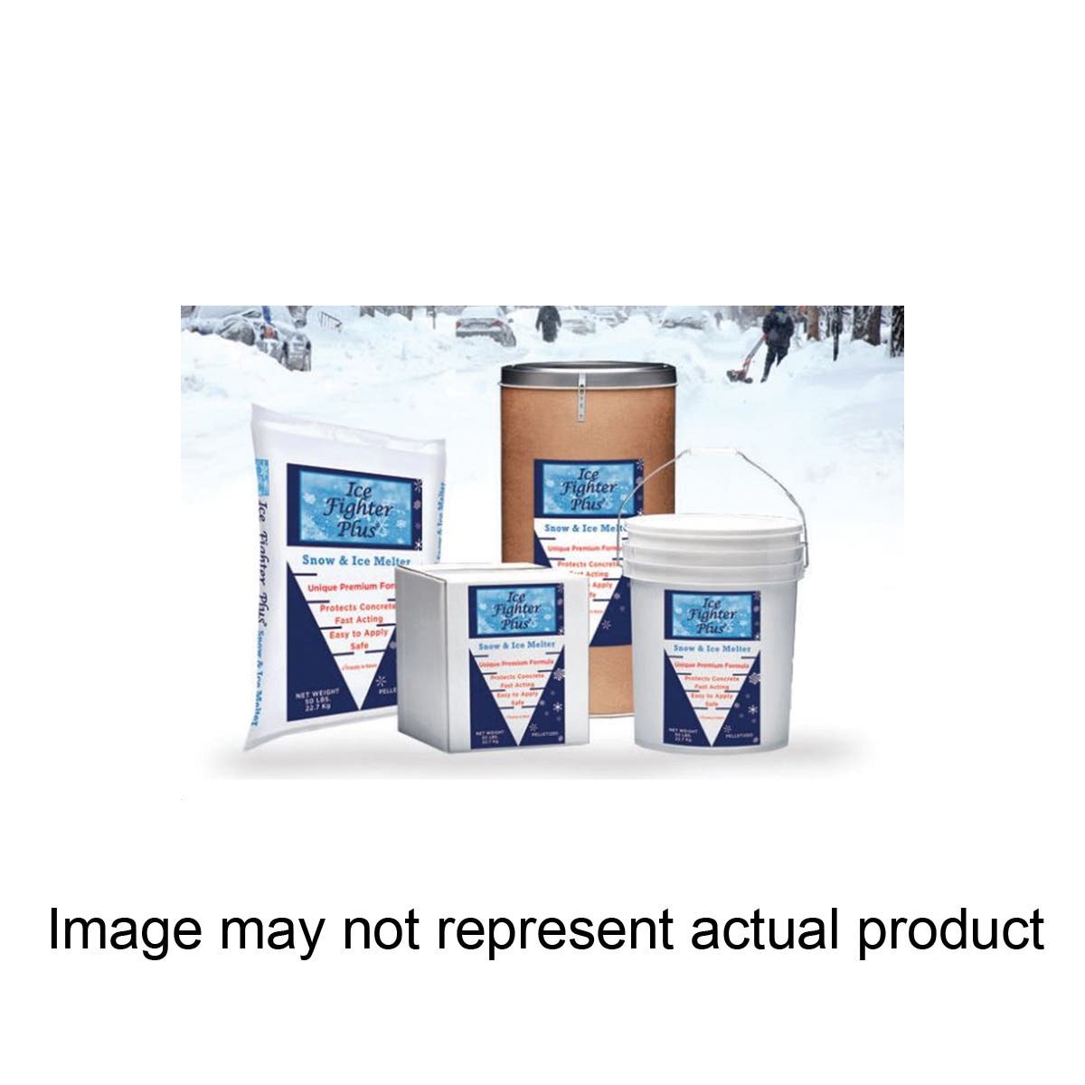 Ice Fighter Plus 155040 Snow and Ice Melter, Granular, Blue/White, 50 lb Pail