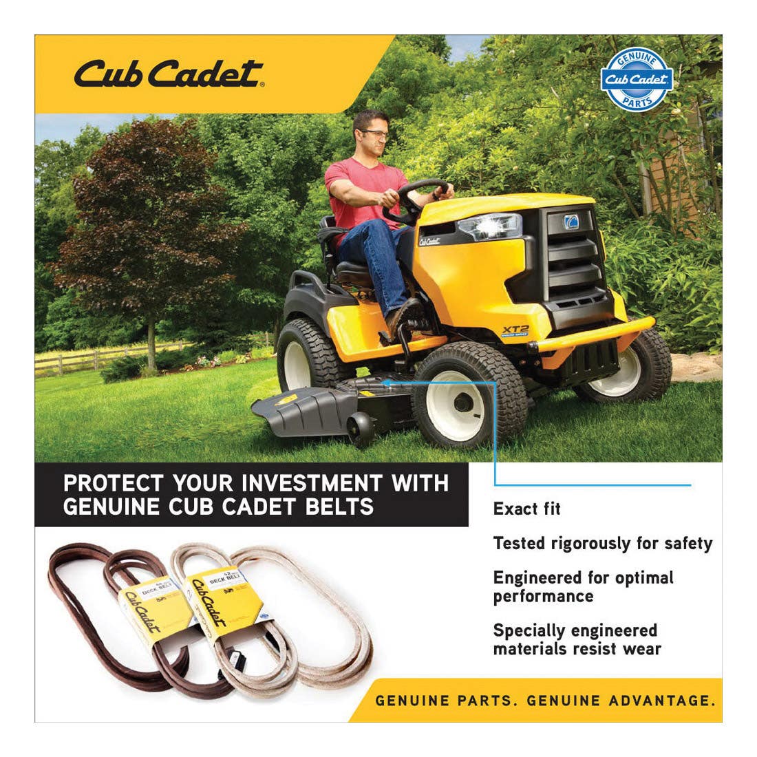 Cub Cadet 490-501-C082 Deck Belt, 120.8 in L, 46 in Deck