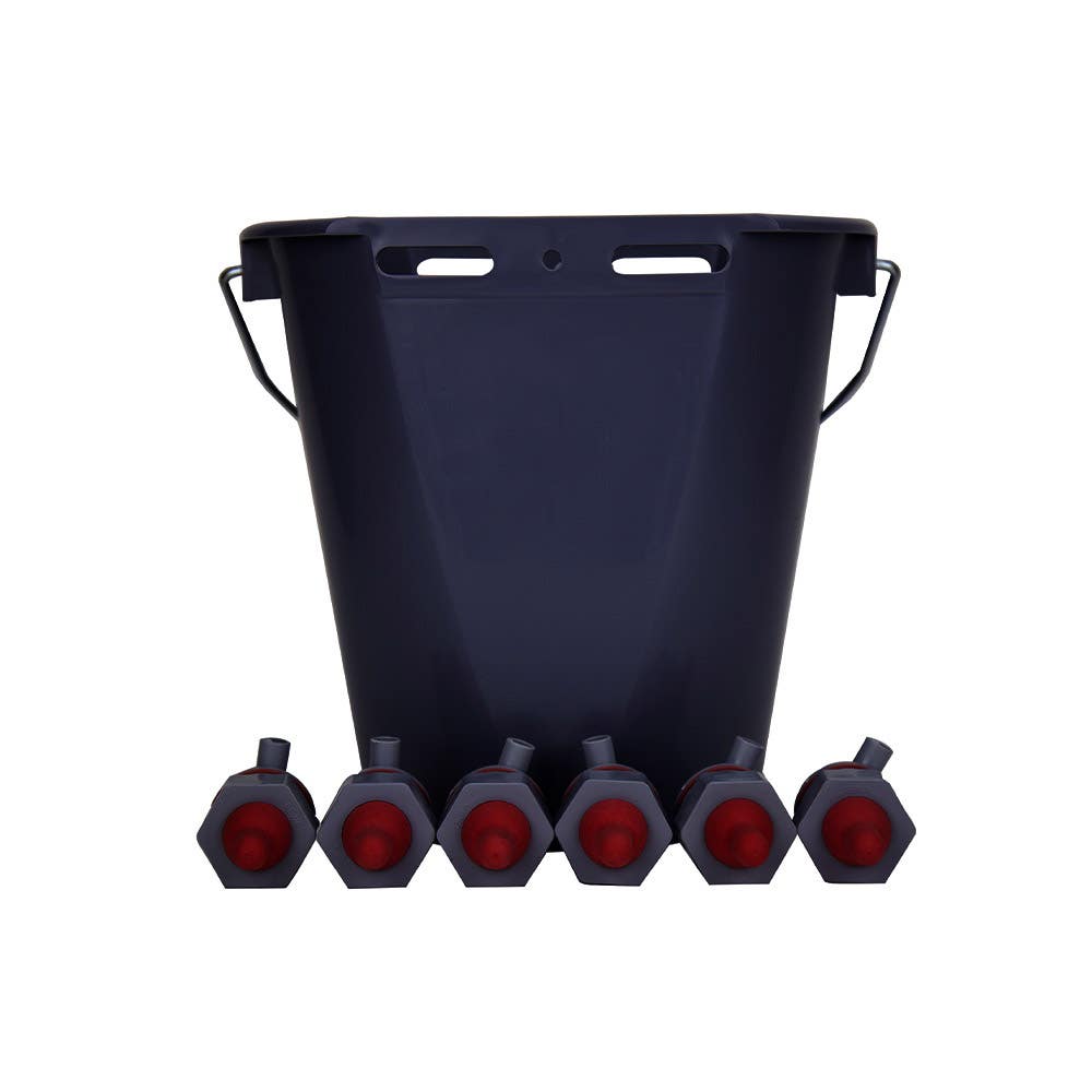 Ideal FW1209 Lamb Bucket, 2.1 gal Volume, Plastic, Gray/Red