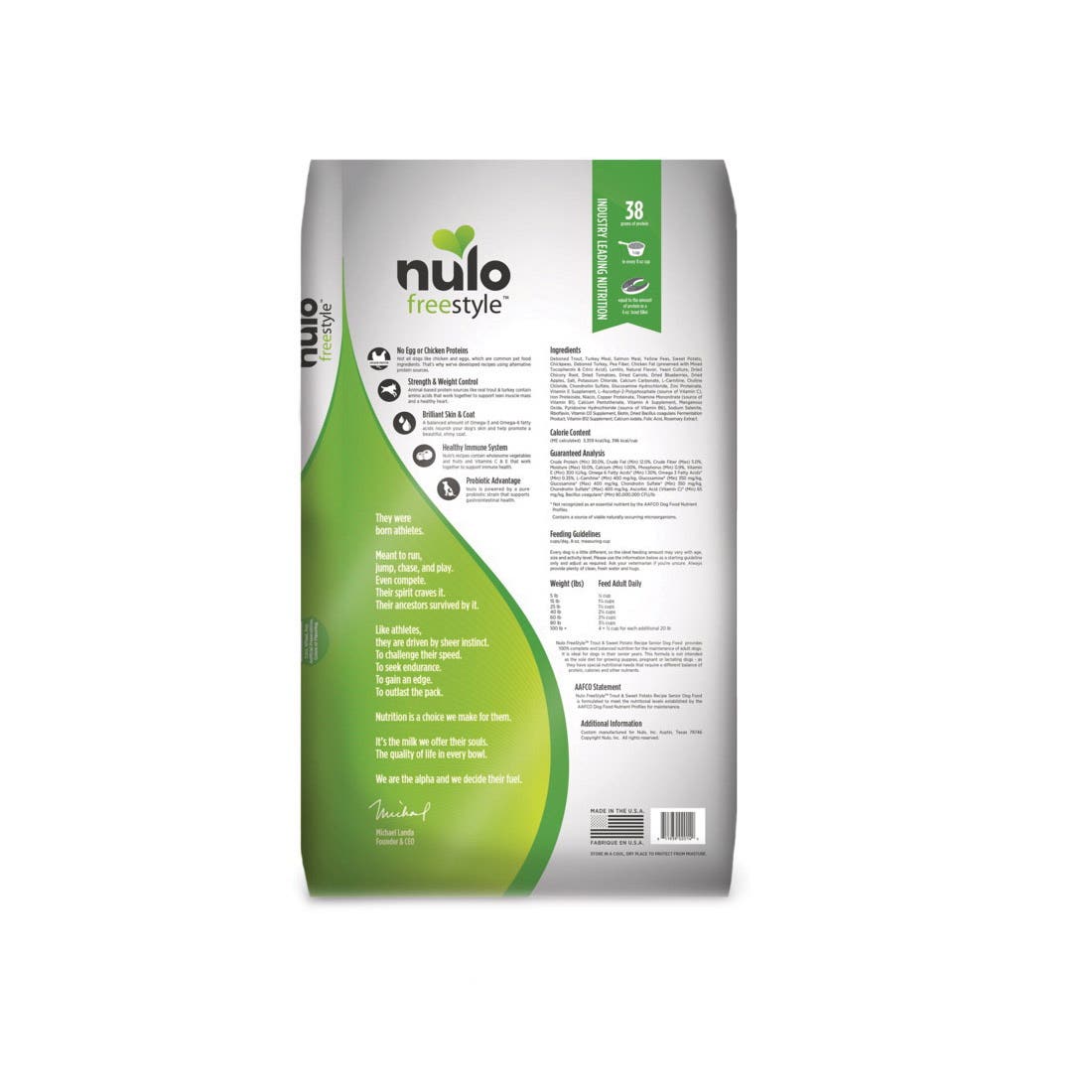 Nulo freestyle 51AF24 Dog Food, Dry, Sweet Potato, Trout, 24 lb, Bag