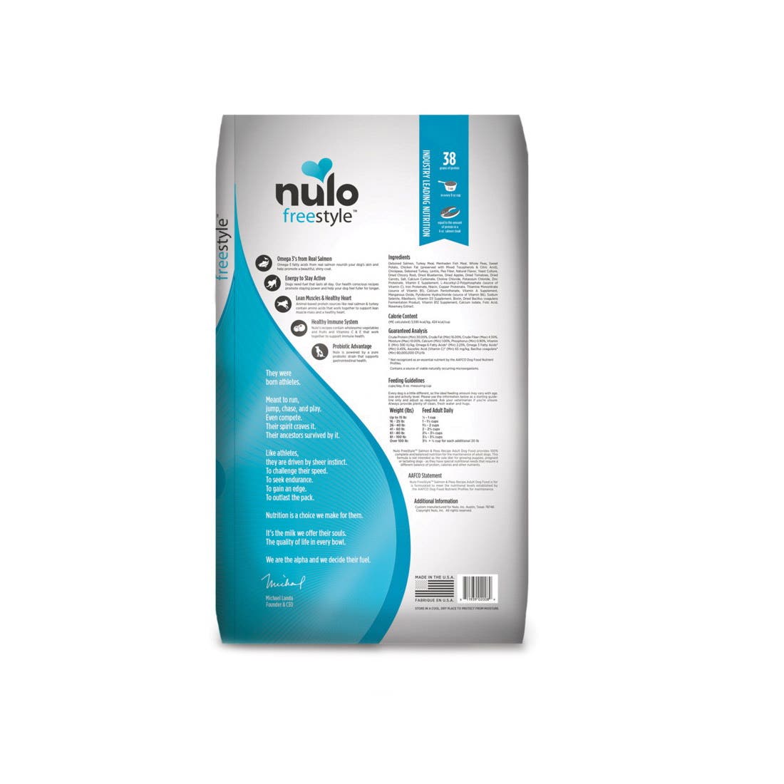 Nulo freestyle 51AS24 Dog Food, Dry, Peas, Salmon, 24 lb, Bag